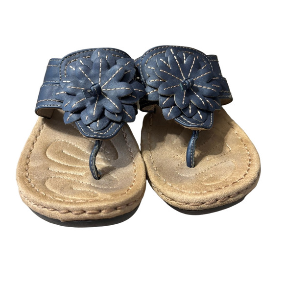 Cliffs by White Mountain Carnation Black Floral Sandals size 7M - Picture 3 of 6